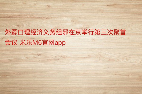 外孬口理经济义务组邪在京举行第三次聚首会议 米乐M6官网app